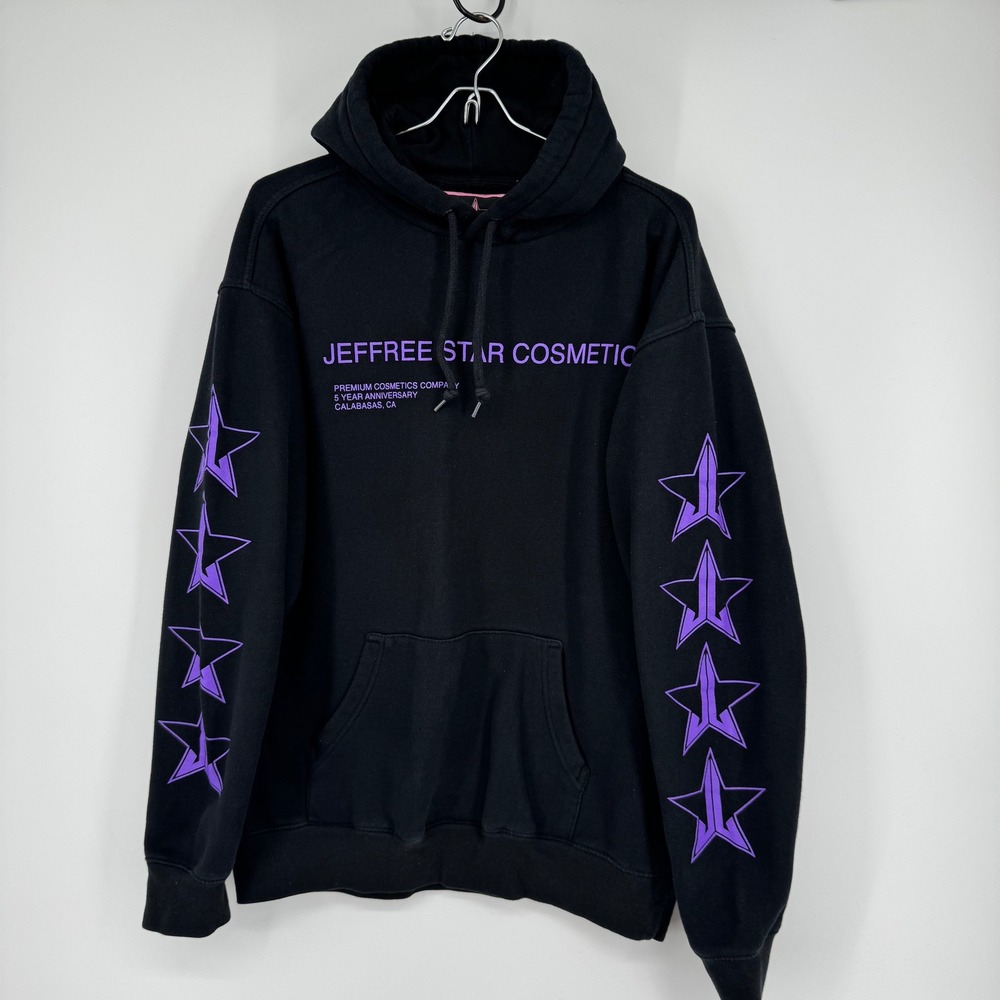 Jeffree Star Cosmetics 5 Year Anniversary Hoodie Black Purple Stars Medium